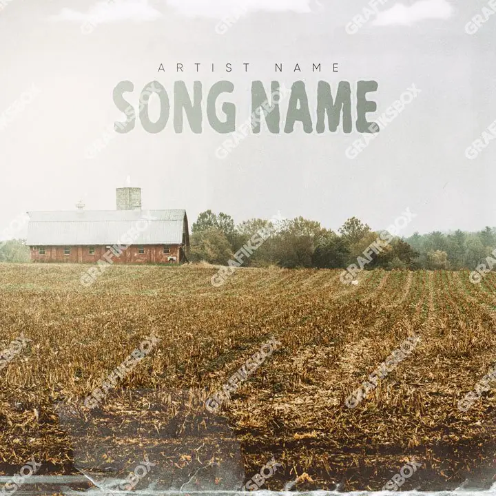 Portada de álbum prediseñada «Farm» — un encuadre que no encaja en una sola categoría, en una gama naranja
