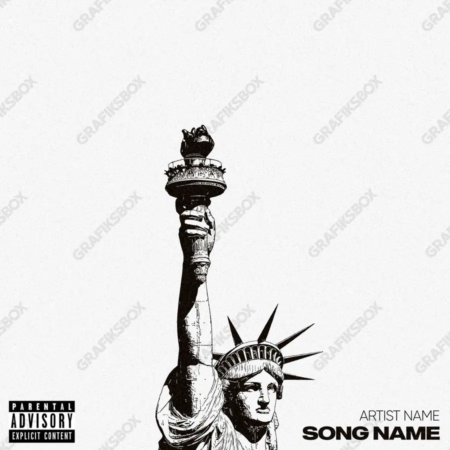 Portada de álbum prediseñada «BnW Liberty» — un encuadre que no encaja en una sola categoría, en una paleta monocroma