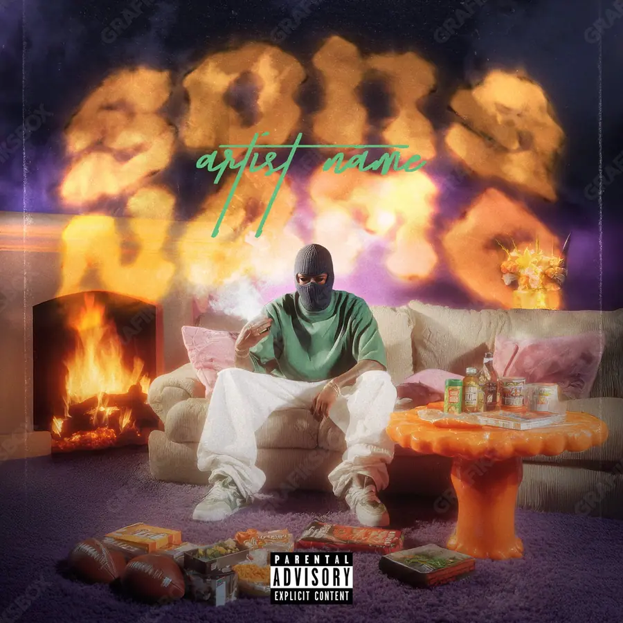 Premade album cover “The Balling” — a subject with a character of its own in orange shades