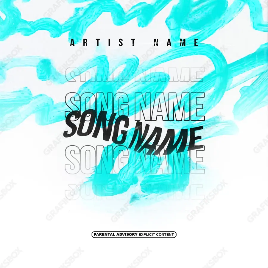 Premade album cover “Marker” — a subject with a character of its own in cool blue tones
