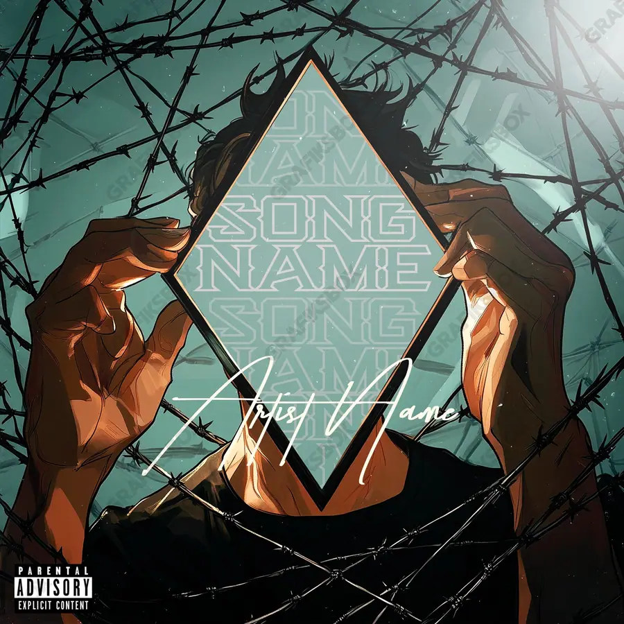 Premade album cover “Rhombus” — a frame that refuses to sit in one category in an orange palette