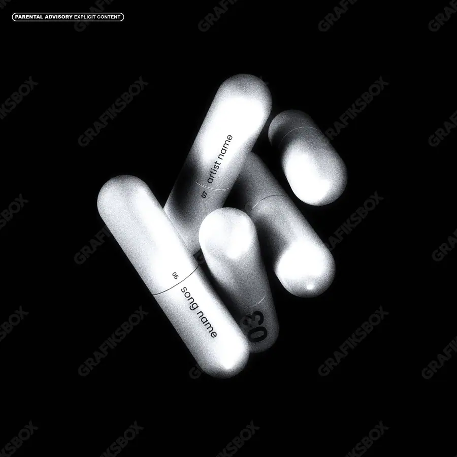 Обложка для песни «Dose» — тёмный кадр, в чёрно-белом