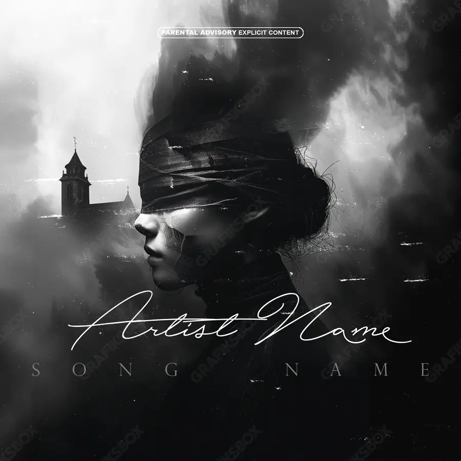 Portada de álbum prediseñada «Bandaged» — un motivo con carácter propio, en una gama en blanco y negro