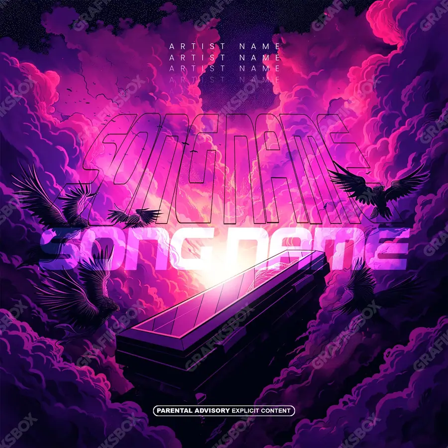 Premade album cover “Purple Dream” — a surreal frame with its own logic of space in purple tones