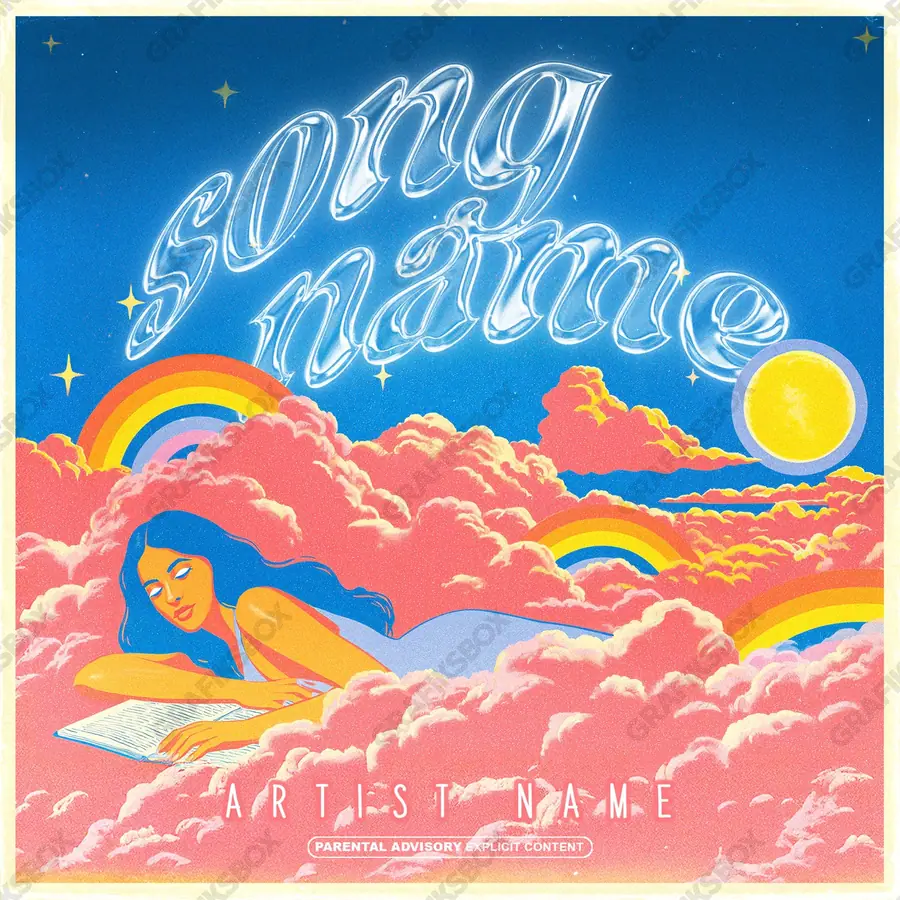 Premade album cover “Fantastic” — an original visual idea with no close match in the catalogue in cool blue tones