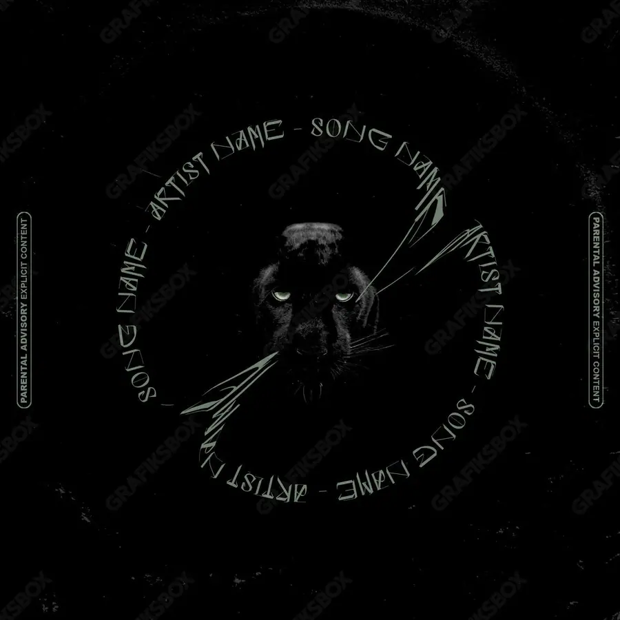 Portada de álbum prediseñada «Pantera» — un encuadre que no encaja en una sola categoría, en una paleta monocroma