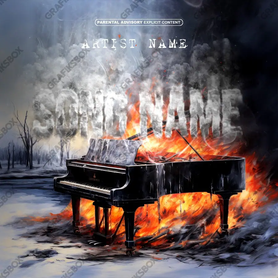 Обложка для песни «Winter Season» — тёмный кадр, в оранжевых тонах