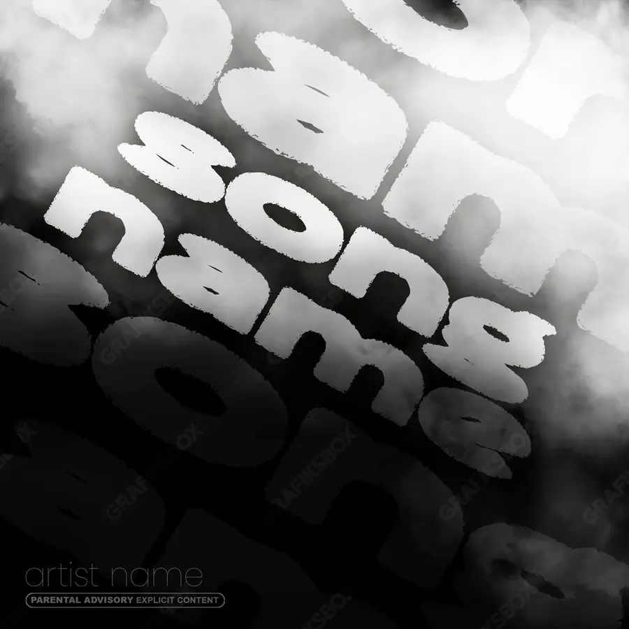 Premade album cover “Hanford” — a frame that refuses to sit in one category in a monochrome palette