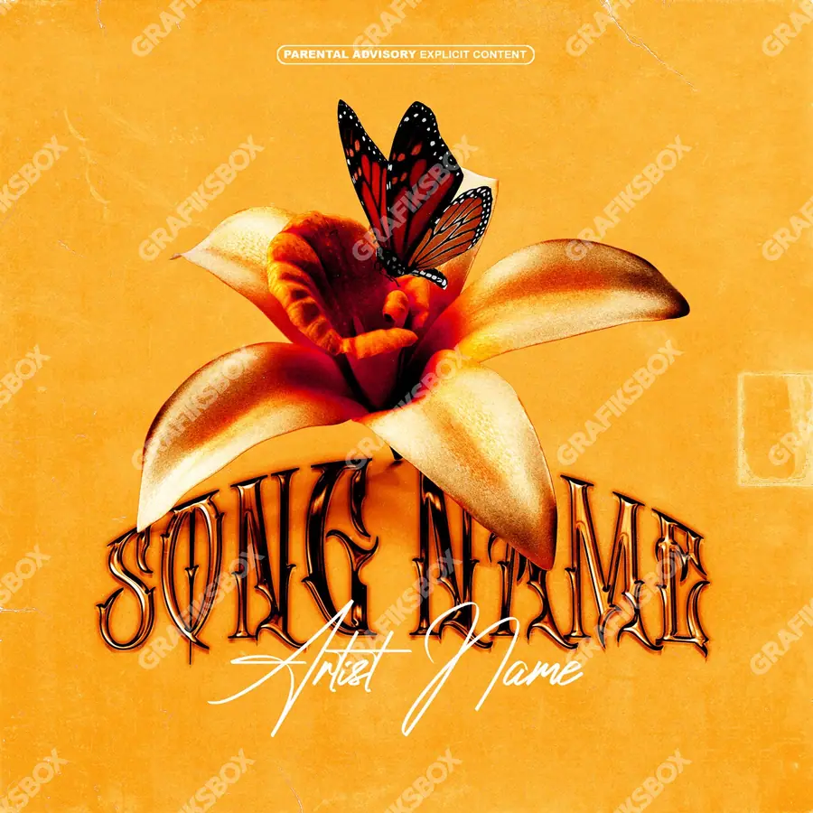 Premade album cover “Vainilla” — an original visual idea with no close match in the catalogue in orange shades