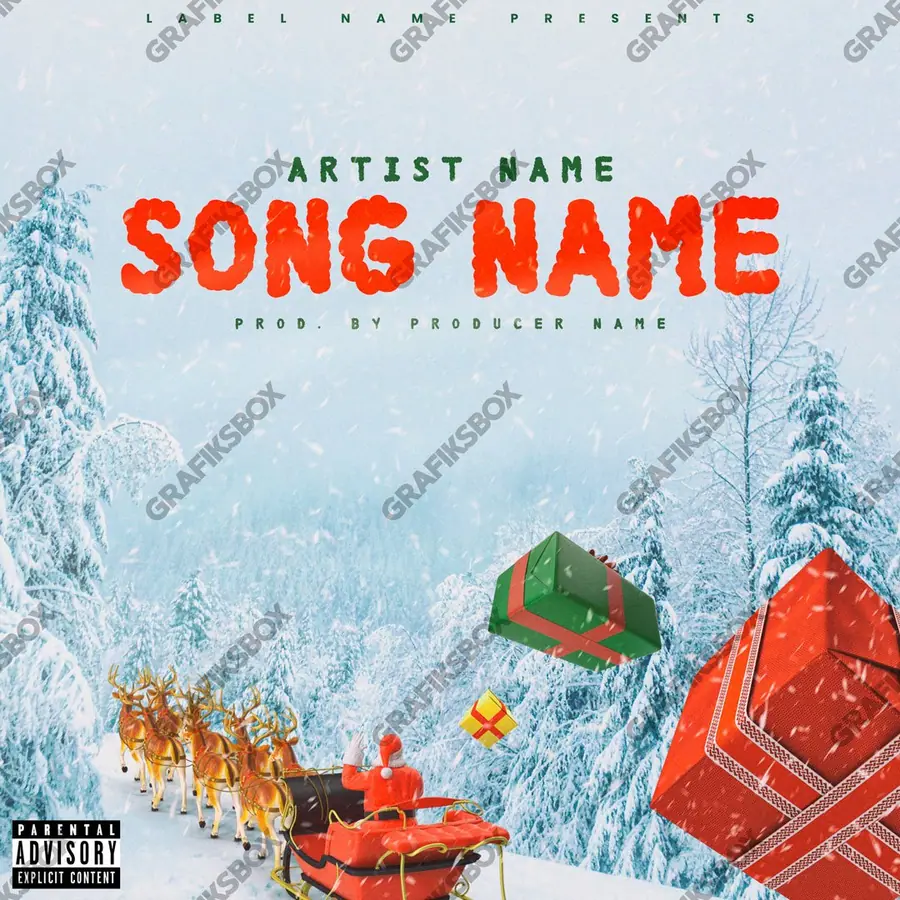 Portada de álbum prediseñada «Santa» — un encuadre que no encaja en una sola categoría, en tonos rojos intensos