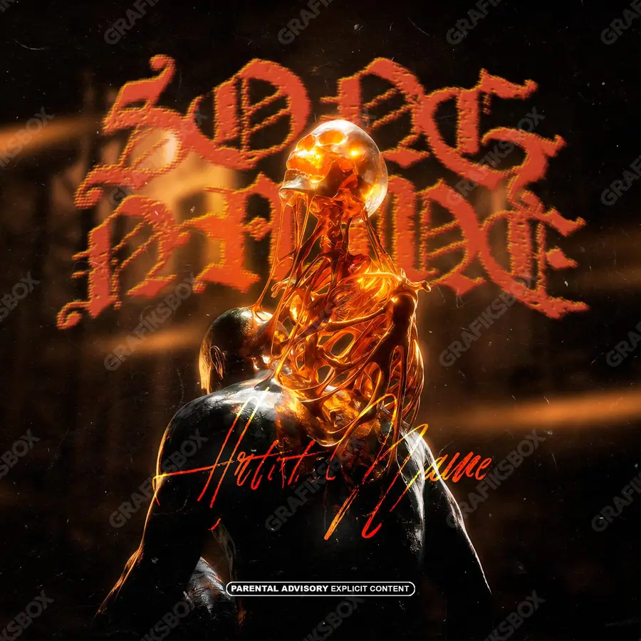 Premade album cover “Awakening” — a frame that refuses to sit in one category in an orange palette