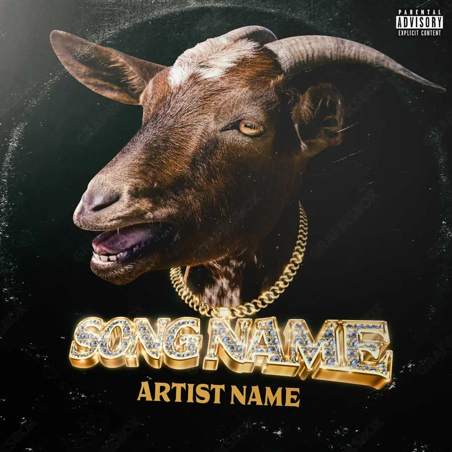 Portada de álbum prediseñada «Goat» — un motivo con carácter propio, en una gama naranja