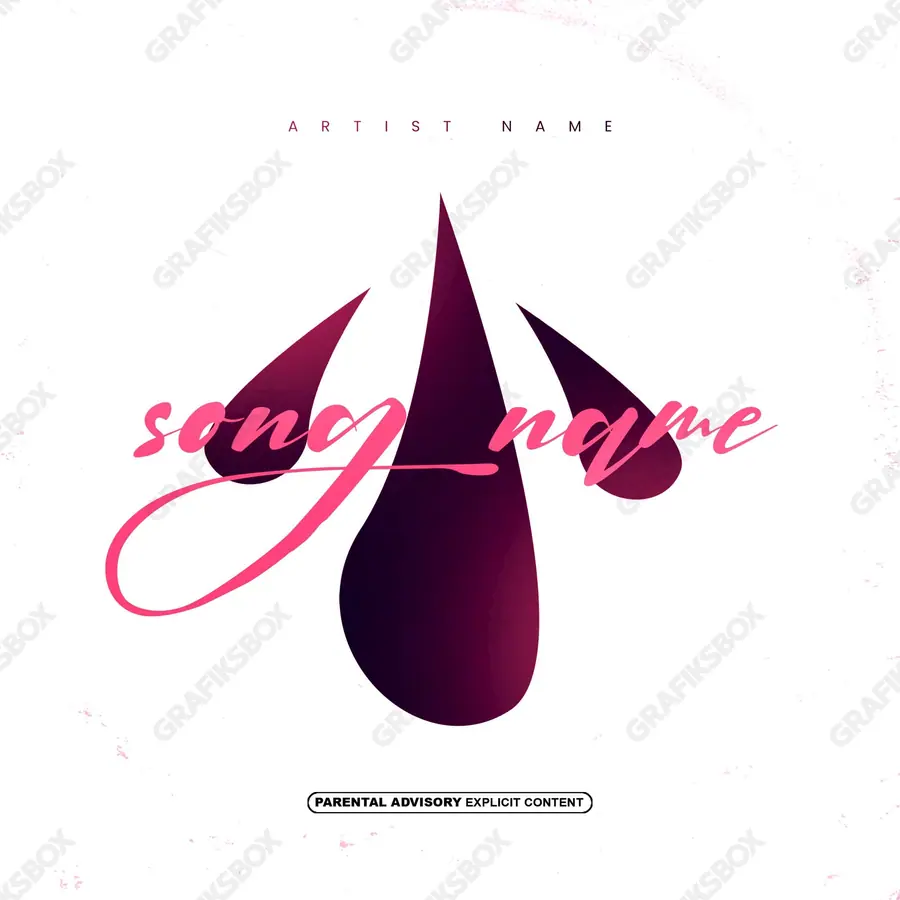 Premade album cover “Gotas” — an original visual idea with no close match in the catalogue in a pink palette