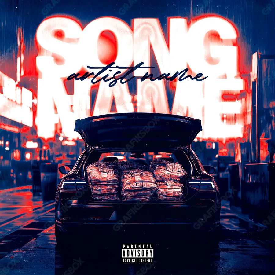Portada de álbum prediseñada «Drug Porter» — una idea visual original sin equivalente cercano en el catálogo, en tonos azules fríos