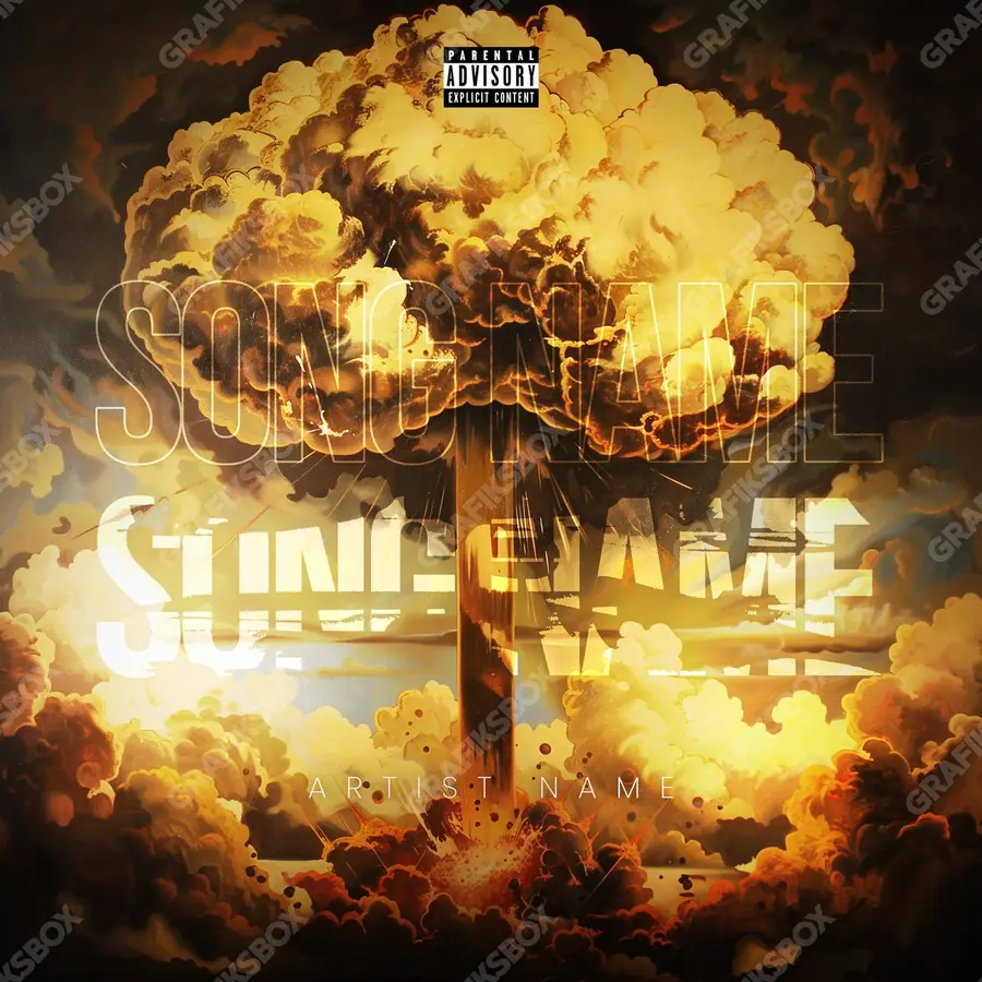 Premade album cover “Nuclear” — a frame that refuses to sit in one category in orange shades