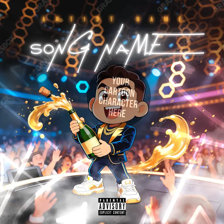 Portada de álbum prediseñada «Young Millionaire» — un encuadre que no encaja en una sola categoría, en matices anaranjados