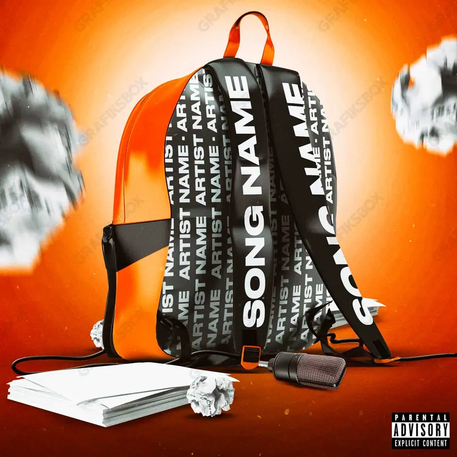 Premade album cover “From Childhood” — an original visual idea with no close match in the catalogue in an orange palette