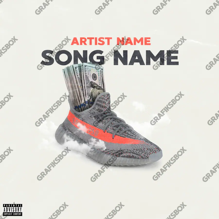 Готовая обложка для трека «Yeezy» — яркий кадр, в чёрно-белом
