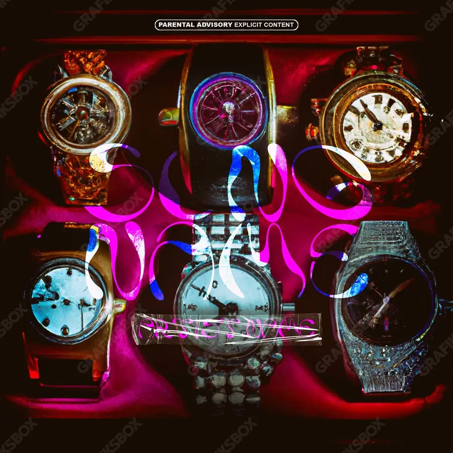 Купить обложку для трека «Time Collection» — тёмный кадр, в красных тонах