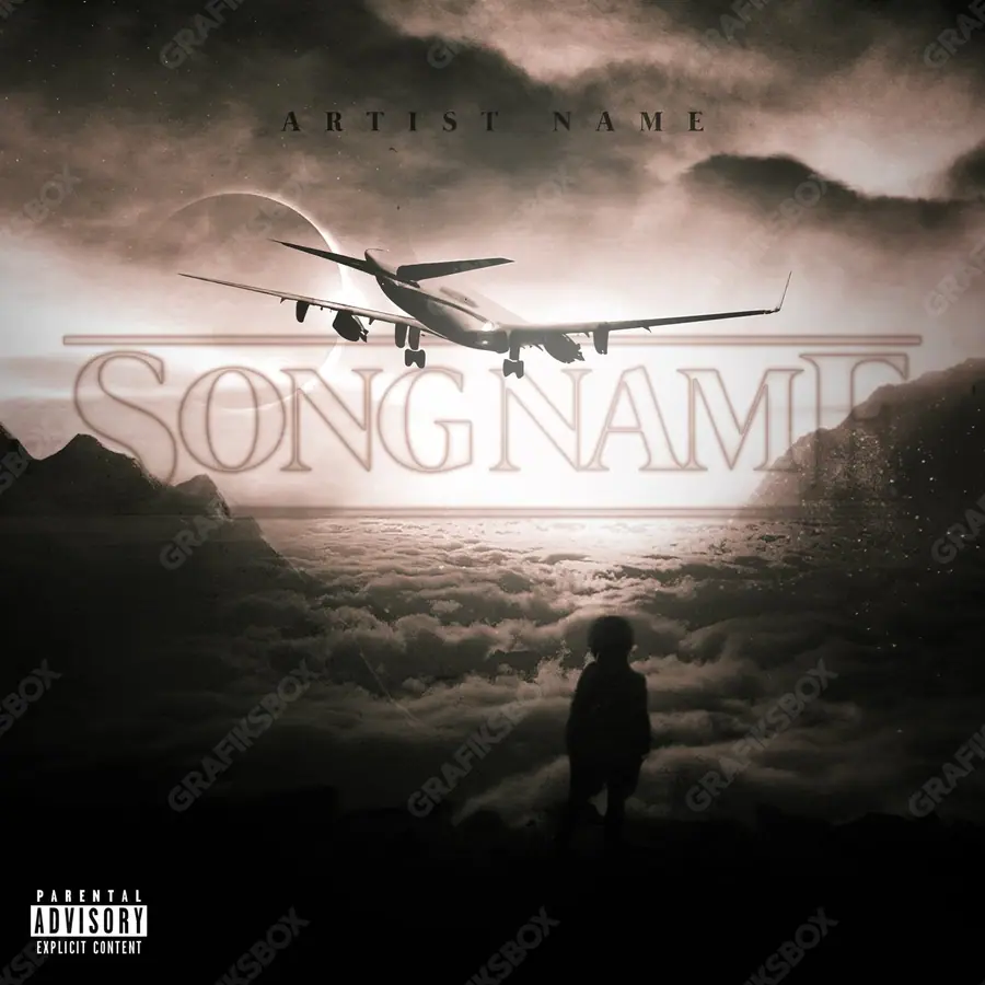 Premade album cover “High Airport” — a frame that refuses to sit in one category in an orange palette