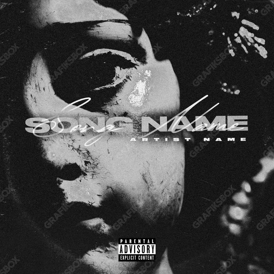 Premade album cover “Sanctified” — a subject with a character of its own in a black and white palette