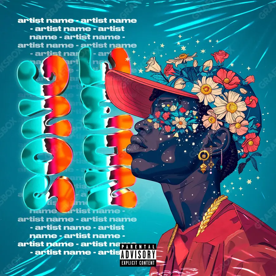 Portada de álbum prediseñada «Peace Mind» — una idea visual original sin equivalente cercano en el catálogo, en tonos azules fríos
