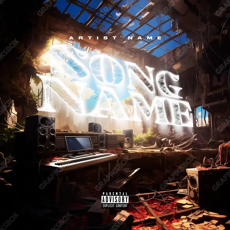 Portada de álbum prediseñada «Savage Studio» — un encuadre que no encaja en una sola categoría, en una gama naranja