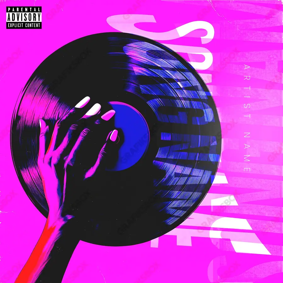 Premade album cover “New Song” — a frame that refuses to sit in one category in a pink palette