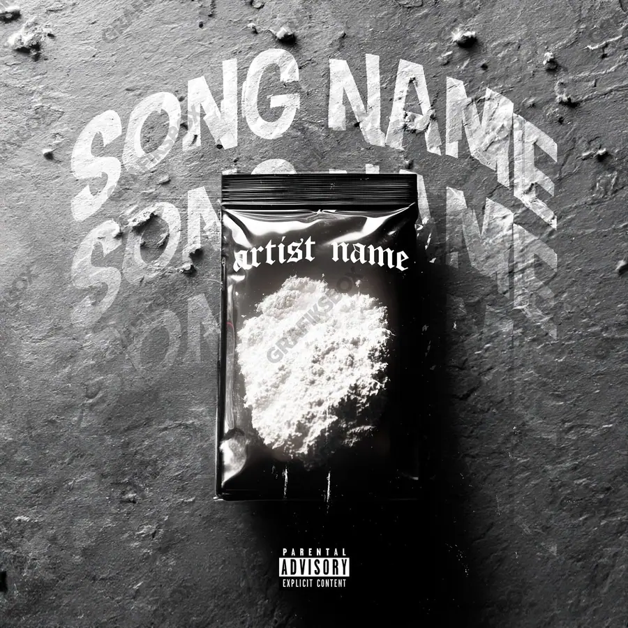Premade album cover “The White Dust” — a frame that refuses to sit in one category in a black and white palette