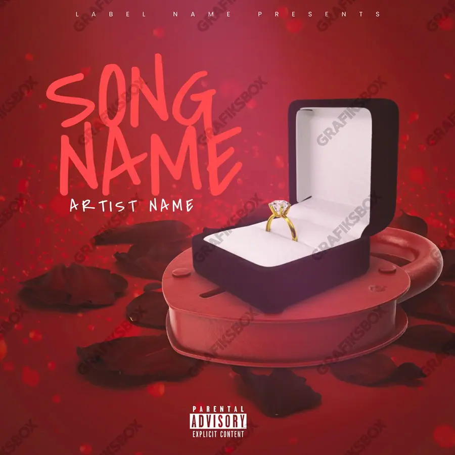 Premade album cover “Marry Me” — a subject with a character of its own in deep red tones