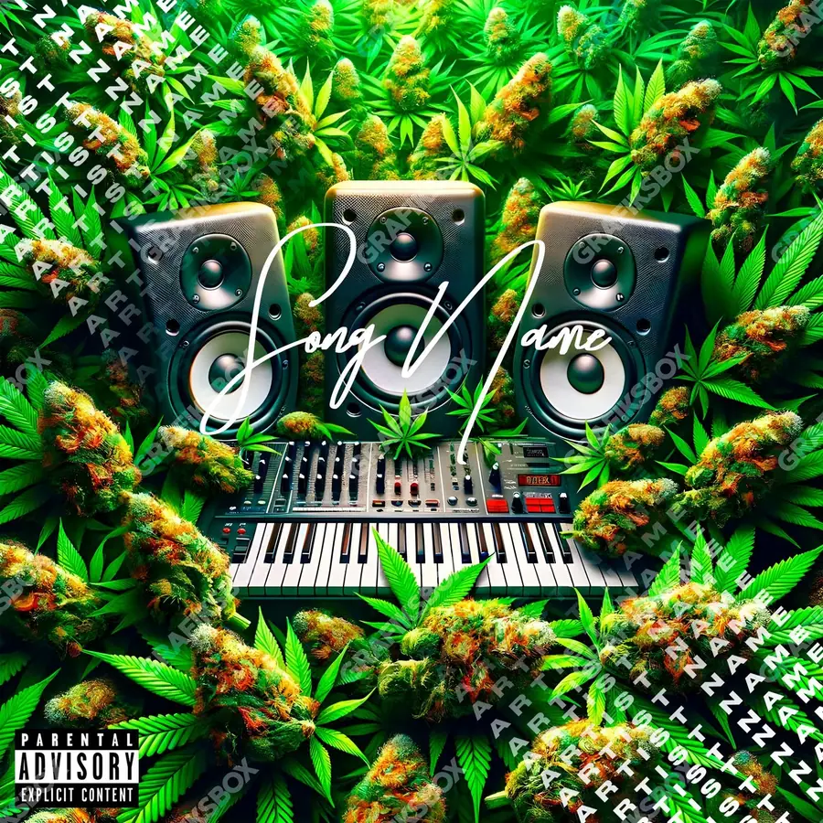 Premade album cover “Weed Sesion” — an original visual idea with no close match in the catalogue in a green palette