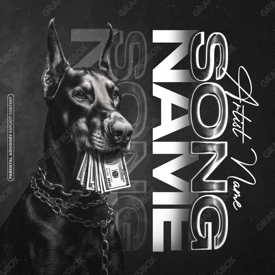 Premade album cover “The Underdog” — a frame that refuses to sit in one category in a black and white palette