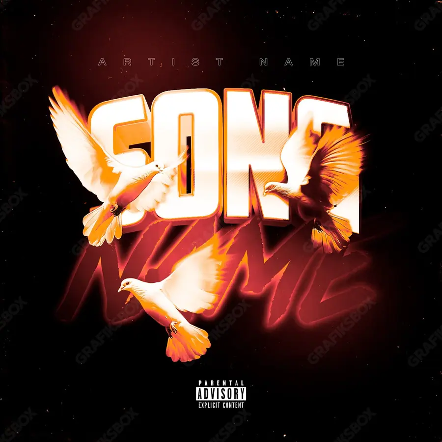Portada de álbum prediseñada «Leon XIV» — una idea visual original sin equivalente cercano en el catálogo, en tonos rojos intensos