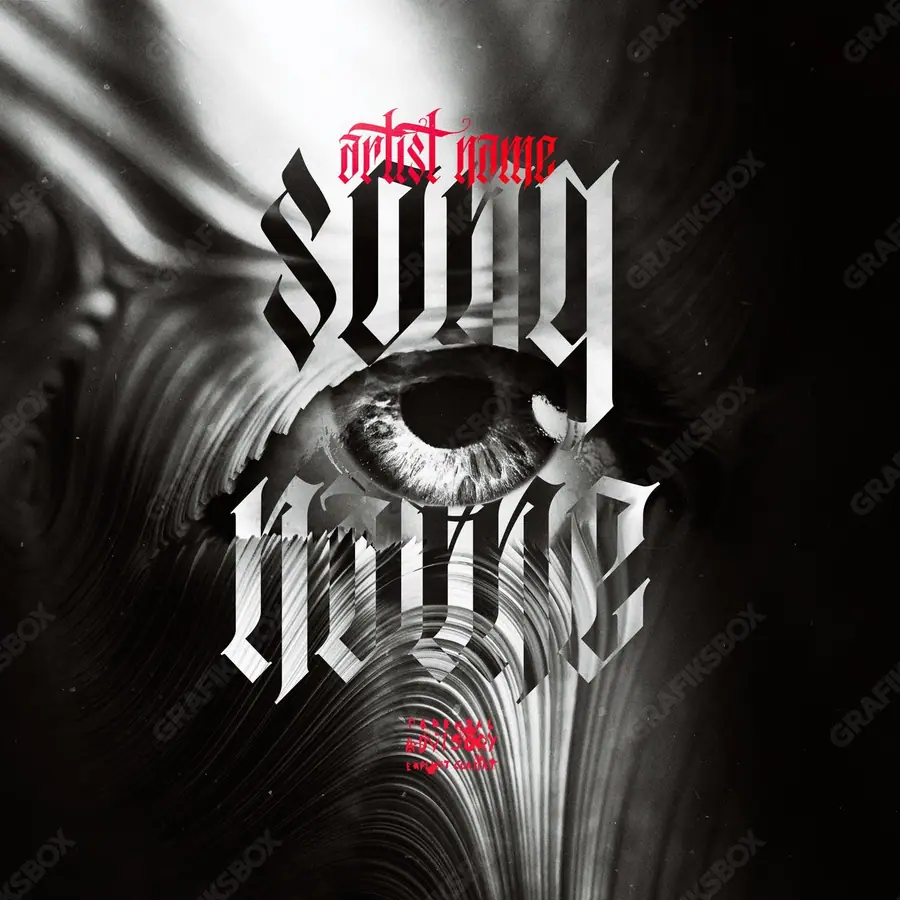 Portada de álbum prediseñada «Glances» — una idea visual original sin equivalente cercano en el catálogo, en una gama en blanco y negro