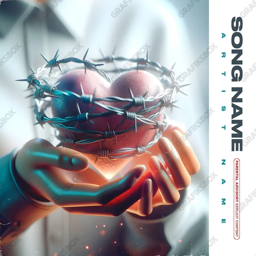 Premade album cover “Doctora” — an original visual idea with no close match in the catalogue in deep red tones