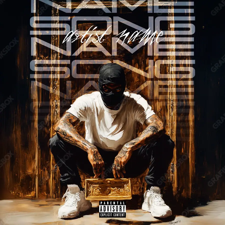 Portada de álbum prediseñada «Gold Thief» — los signos del lujo: oro, dinero, brillo, en una gama dorada