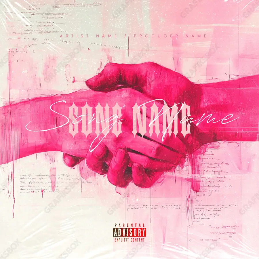 Premade album cover “Treaty” — a frame that refuses to sit in one category in deep red tones