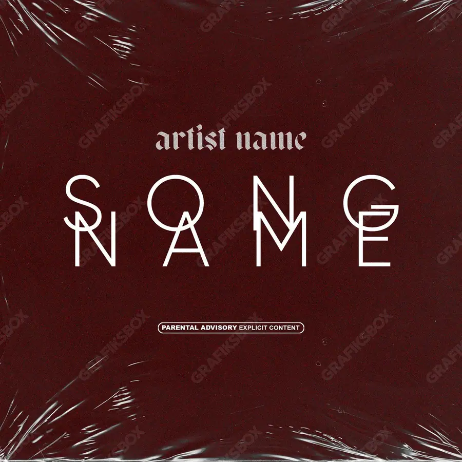 Portada de álbum prediseñada «Grano» — un encuadre que no encaja en una sola categoría, en tonos rojos intensos