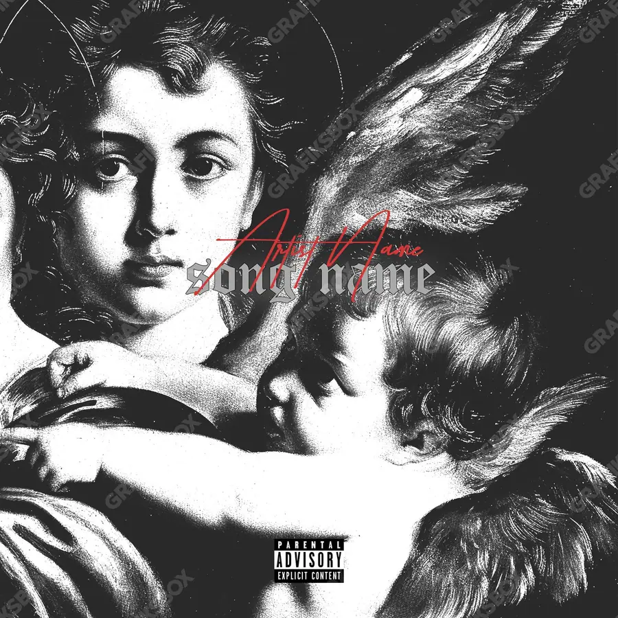 Portada de álbum prediseñada «La Creacion» — una idea visual original sin equivalente cercano en el catálogo, en una gama en blanco y negro