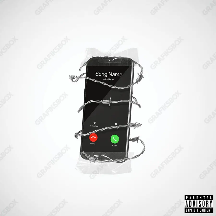 Обложка для песни «Prohibited call» — яркий кадр, в чёрно-белом
