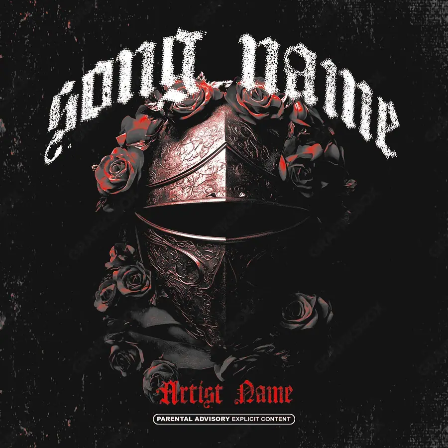 Premade album cover “Medieval” — a frame that refuses to sit in one category in a black and white palette