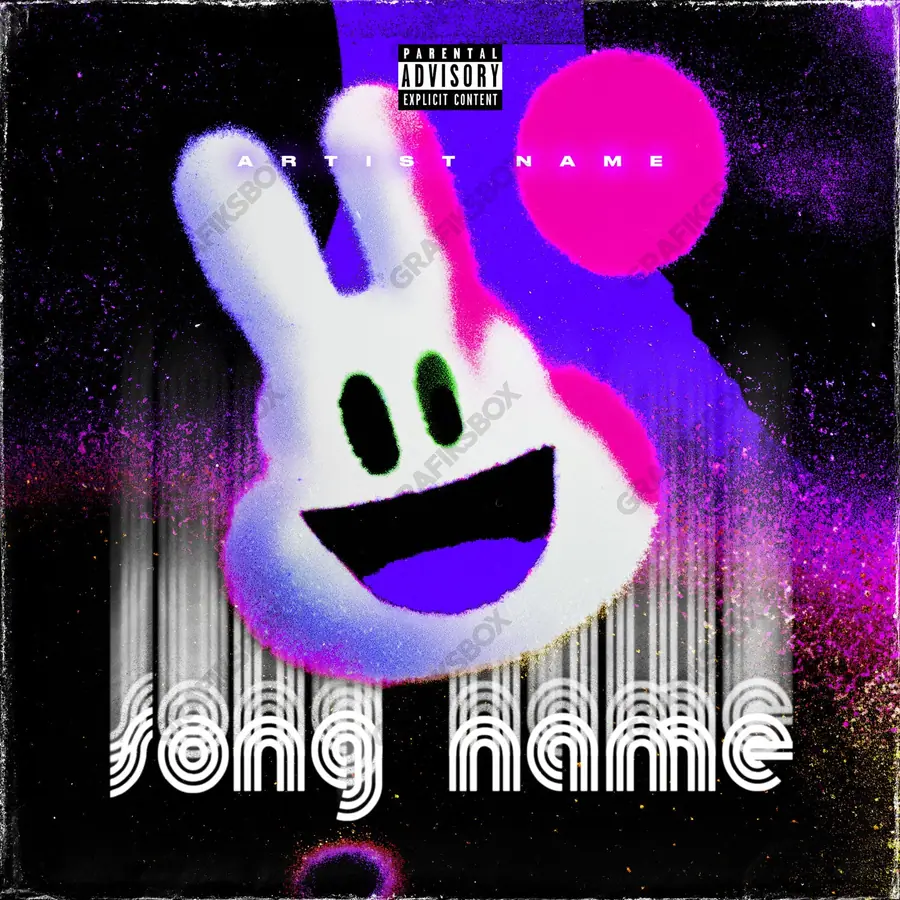 Portada de álbum prediseñada «Vapid» — una idea visual original sin equivalente cercano en el catálogo, en una gama violeta