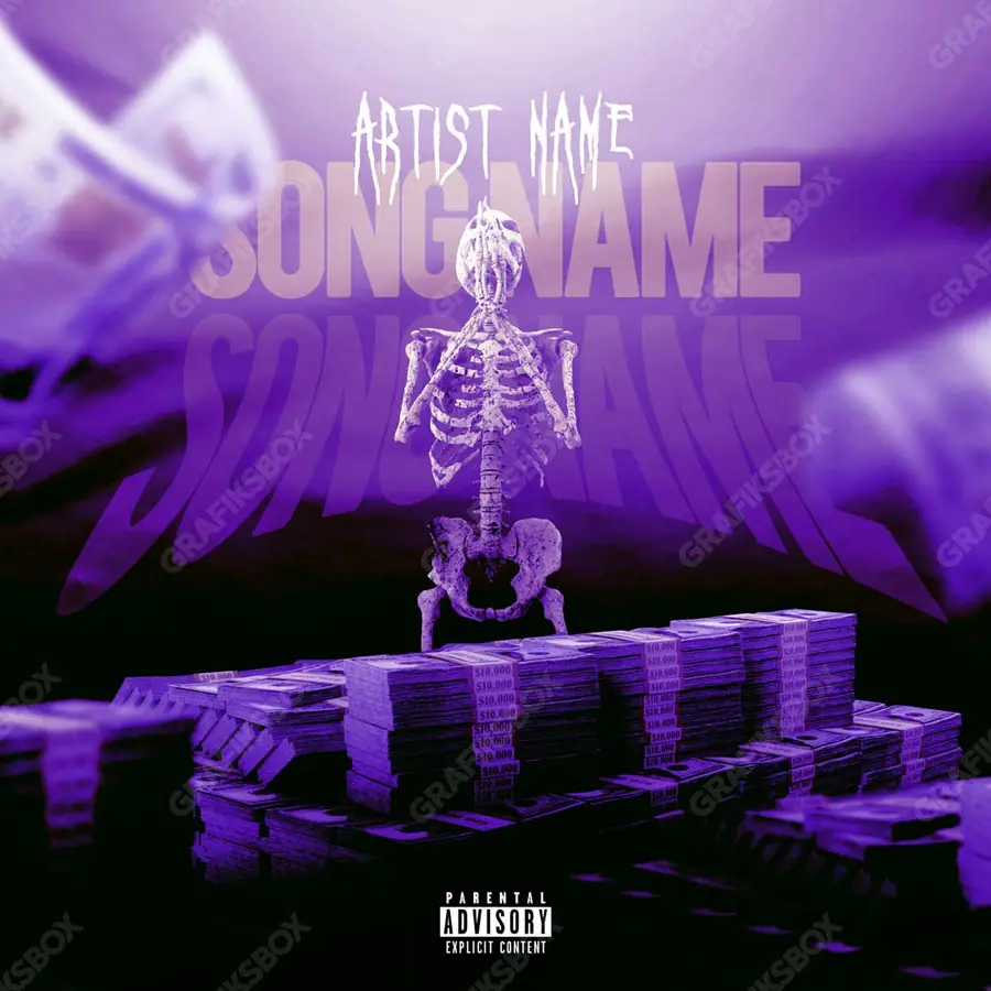 Premade album cover “Glory” — a subject with a character of its own in a purple palette