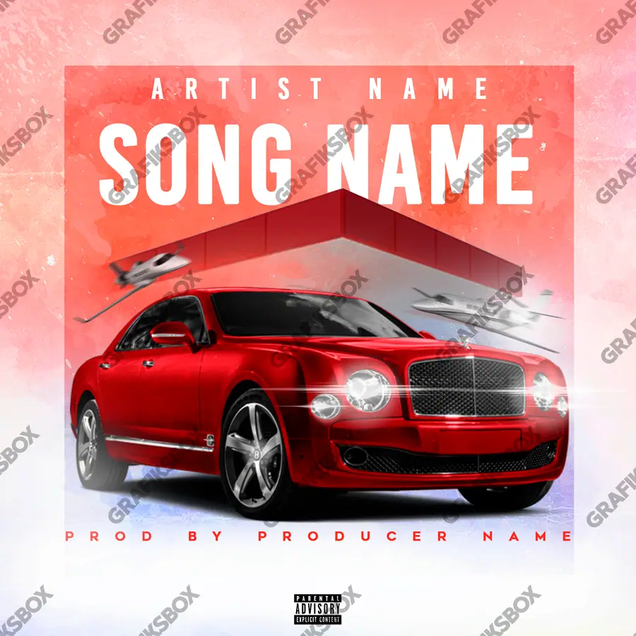 Premade album cover “High class” — an original visual idea with no close match in the catalogue in deep red tones