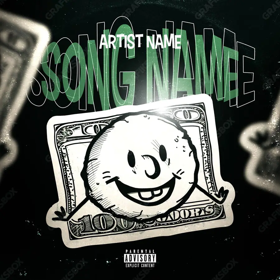 Готовая обложка для трека «Paco» — тёмный кадр, в зелёных тонах