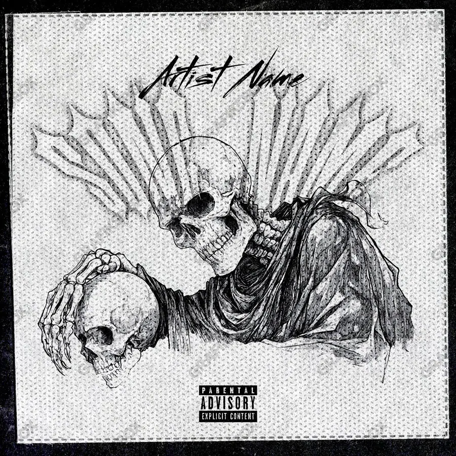 Portada de álbum prediseñada «Carcass» — un motivo con carácter propio, en una gama en blanco y negro