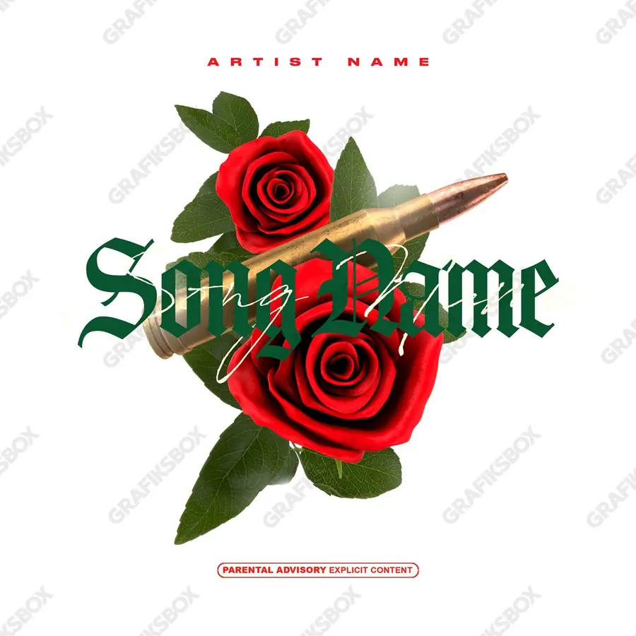 Premade album cover “Regrets” — a frame that refuses to sit in one category in a red palette