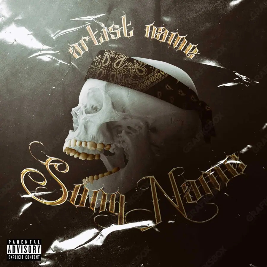 Premade album cover “Skull Gang” — a grim scene holding its tension in a monochrome palette