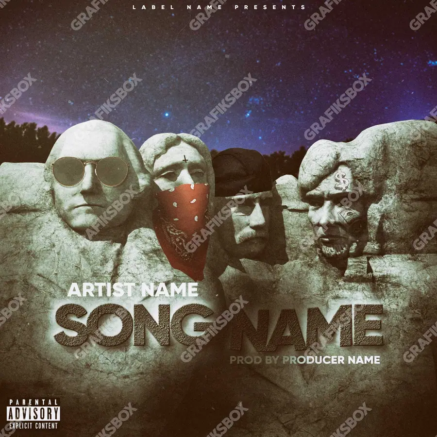 Portada de álbum prediseñada «Rushmore Mount» — un motivo con carácter propio, en una gama naranja
