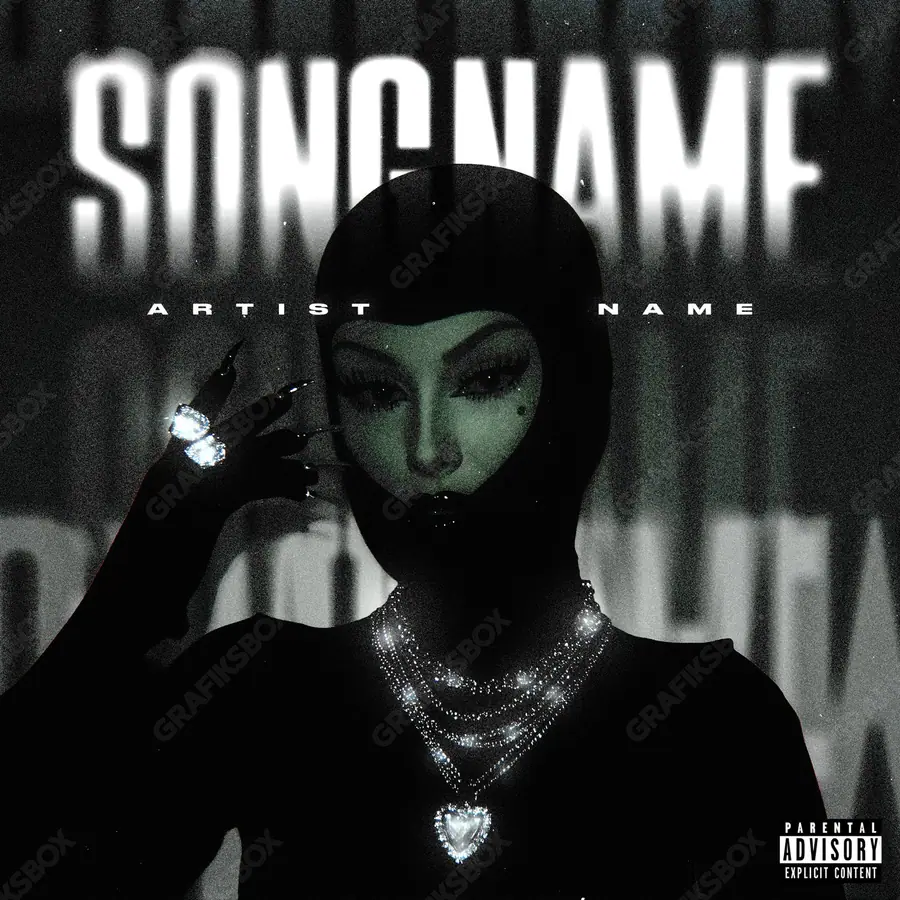 Premade album cover “Burglar” — a subject with a character of its own in a monochrome palette